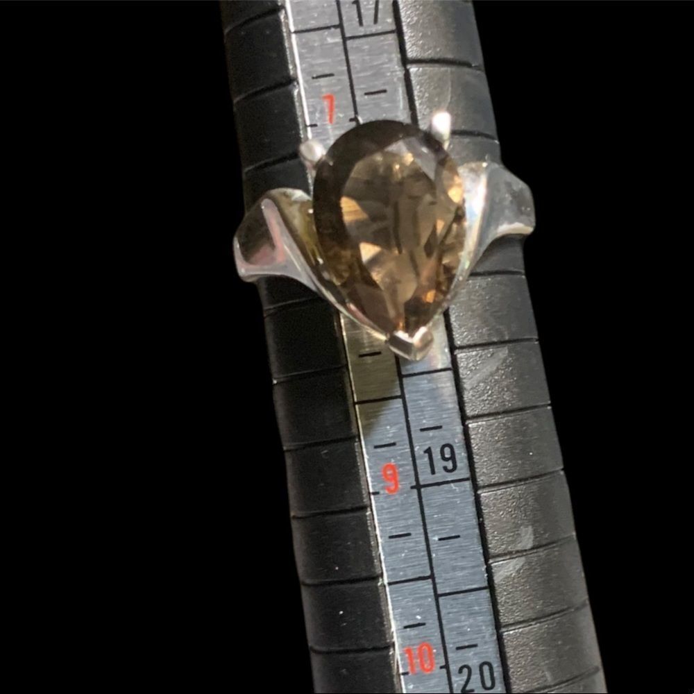 Sterling Silver Brown Smoky Quartz Ring size 8